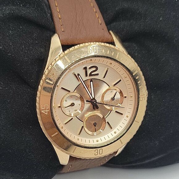 Fossil Stella ES3815 Women's Brown Leather Analog Dial Quartz Wrist Watch BC997 - Picture 3 of 10